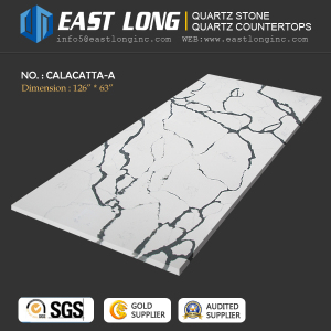Polished Quartz Stone for Countertop/Engineered/Building Material with Solid Surface (Calacatta/whit